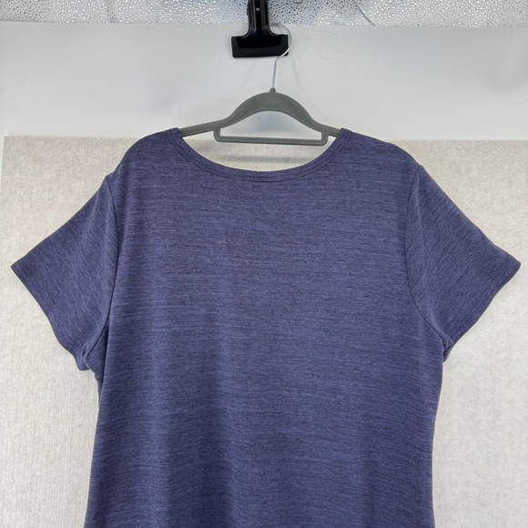 32 COOL Plus Size XXL Navy Blue Short Sleeve Cotton T Shirt Dress Pockets - Picture 8 of 9